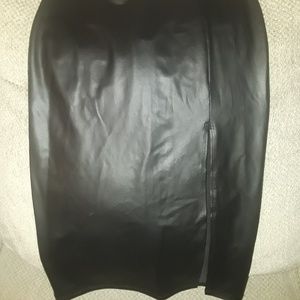 Leather pencil skirt